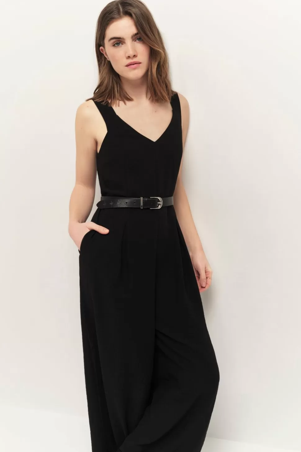 One Step Ross - Combinaison-Pantalon Large Noire Fashion