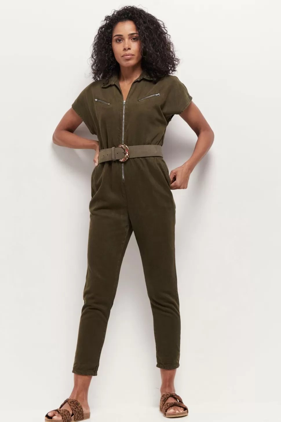One Step Rosso - Combi Longue En Jean Kaki Store