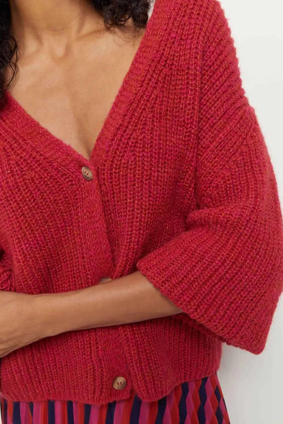 One Step Thom - Cardigan Reversible Fuchsia Tricot Best Sale