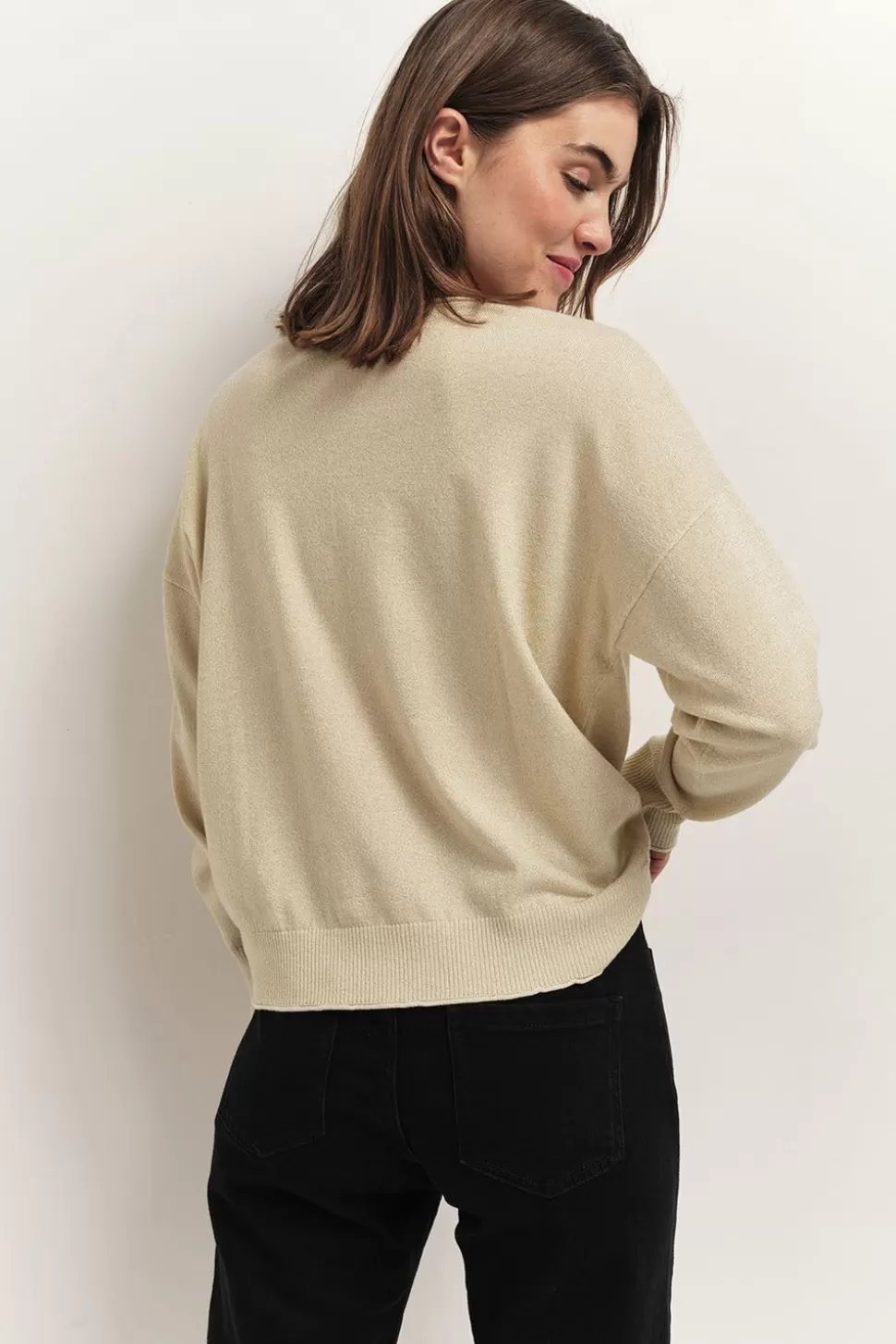 One Step Tracy - Pull Coloris Platine En Tricot Fantaisie Outlet