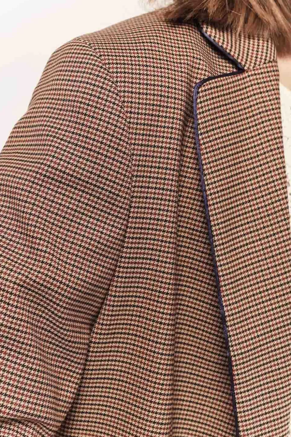 One Step Valeria - Veste De Costume Acajou A Motif Pied-De-Poule Discount