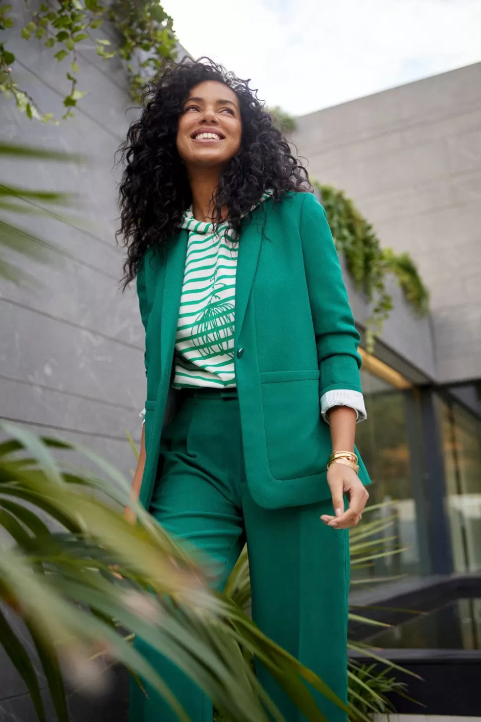 One Step Vara - Veste De Costume Jungle Green En Polyester Recycle Clearance